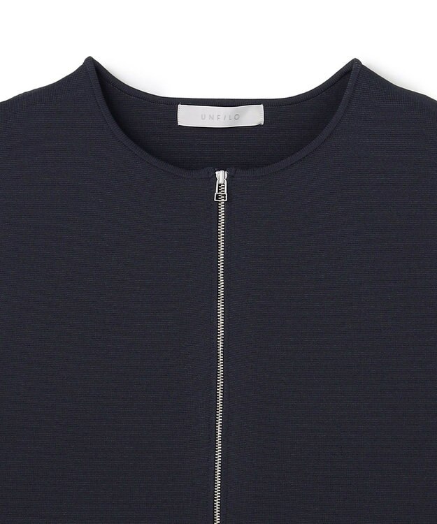 UNFILO 【セレモニー】BEAUTY FORM KNIT ZIPジレ ネイビー