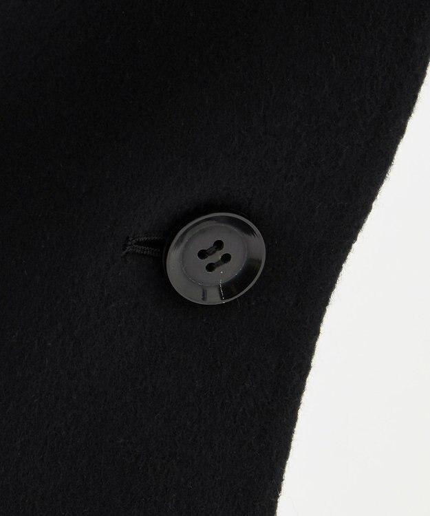 23区 【エステータ】ウールリバー ポンチョ コート ブラック