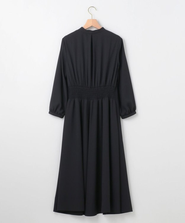組曲 L 【KUMIKYOKU NAVY】ジョーゼットシフォン フリルワンピース ネイビー系