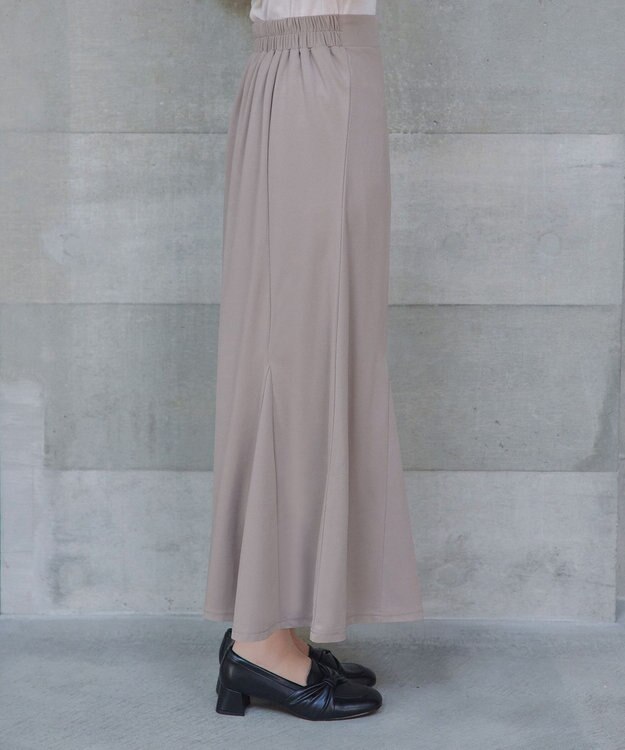 Tiaclasse 【洗える】カットツイルマーメイドスカート グレージュ