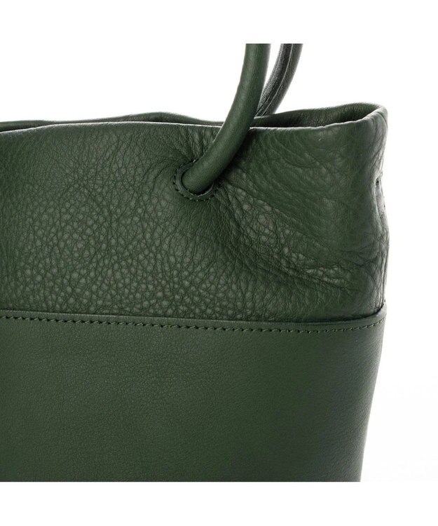UNBILLION 【テレビ ドラマ着用アイテム】ペルケ perche / 姫路レザー丸手ハンドル2wayバケツバッグ グリーン