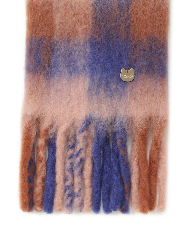 MOONBAT PAUL&JOE ACCESSOIRES(ポール&ジョー) ボリュームマフラー ブロックチェック ネイビーブルー