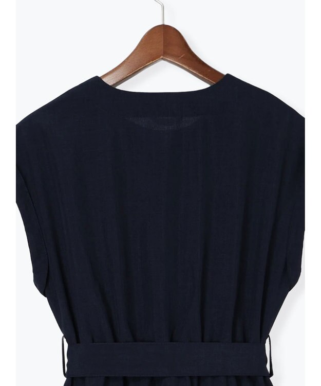 Te chichi リネンライクウエストマークワンピース ネイビー