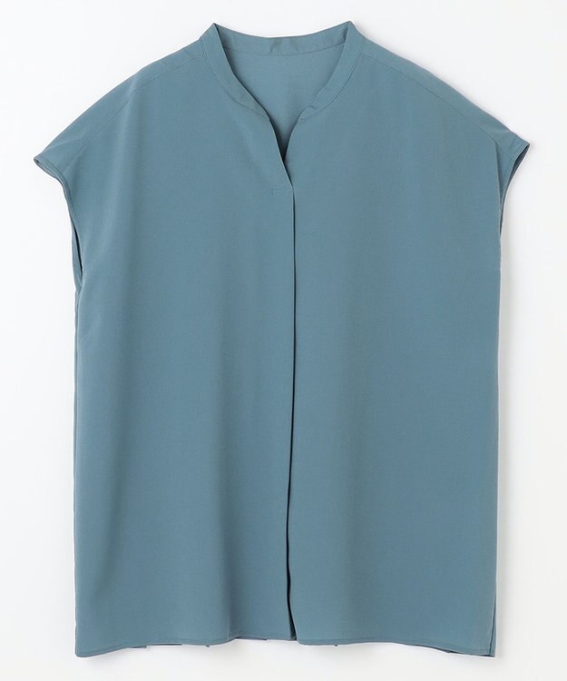 ANY 【洗濯機可】バックプリーツブラウス ブルー