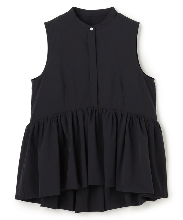 uncrave クールタッチカラータイプライター ペプラムブラウス ブラック