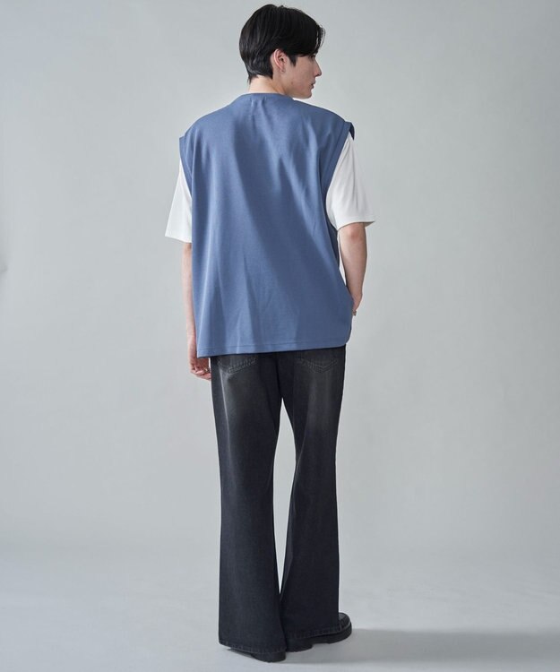 WEGO 【２点セット/ベスト×Tシャツ】アンサンブルベスト（SS） ブルー