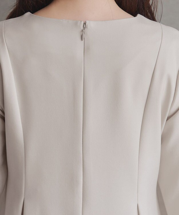 Tiaclasse L ボックスタックAラインワンピース ベージュ