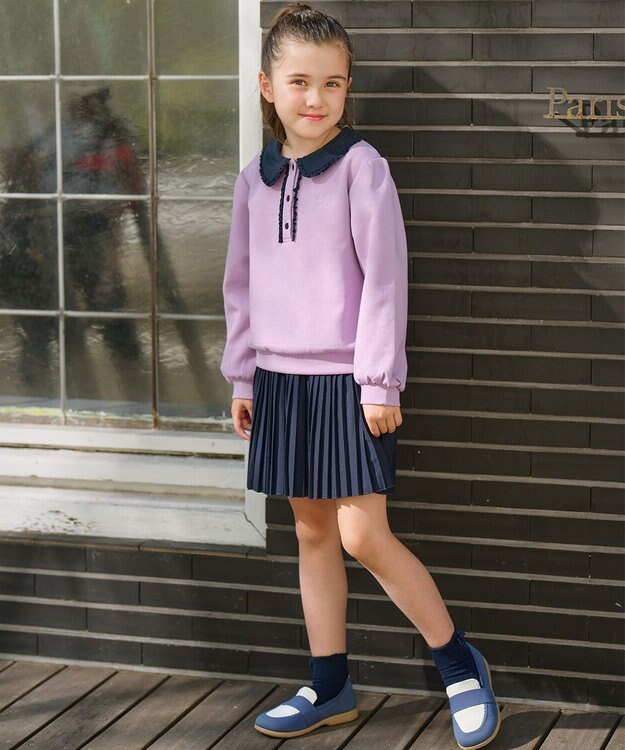 組曲 KIDS 【150-160㎝】ダンボールニット トレーナー ラベンダー系