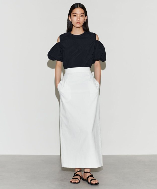 NAVE 【Nave　洗える】リリーIラインスカート ホワイト系