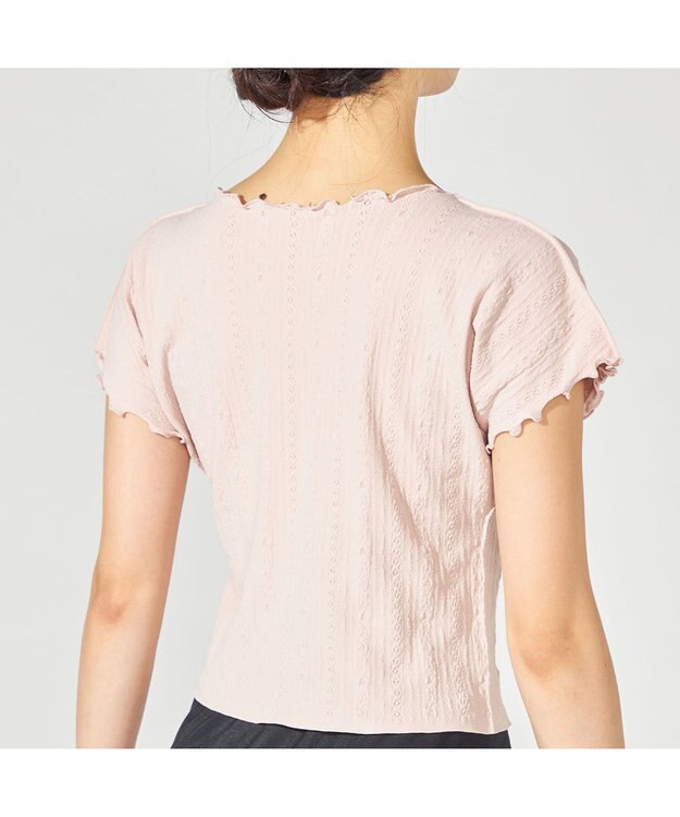 Chacott 【ノーソーイングニット】メロウコンパクトニットTシャツ グレイッシュローズ