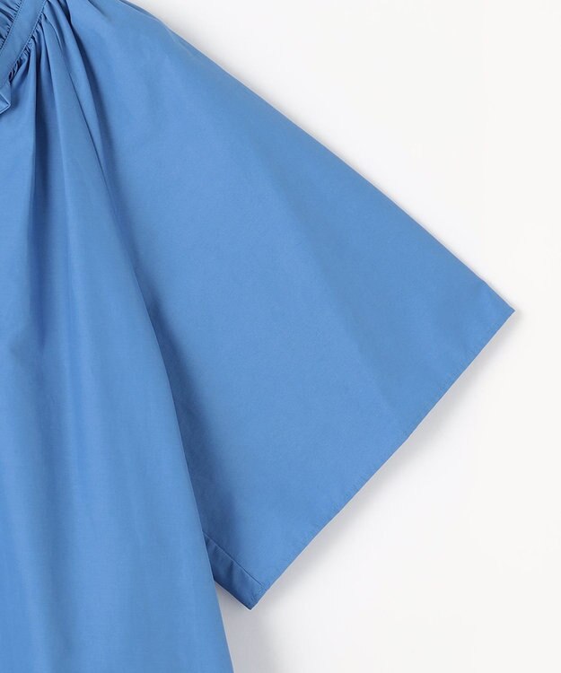 #Newans 【ANSWER for 骨格ナチュラル】ギャザーネックフレアスリーブチュニック ブルー系