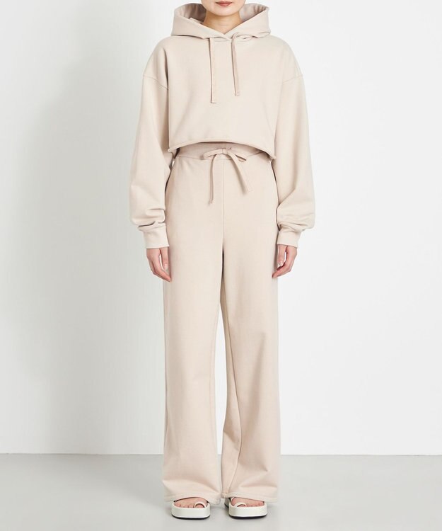 NAVE 【Nave  洗える】裏毛 クロップドパーカー アイボリー系