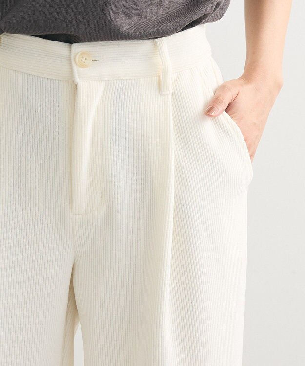 Green Parks コーデュロイワイドパンツ Off White
