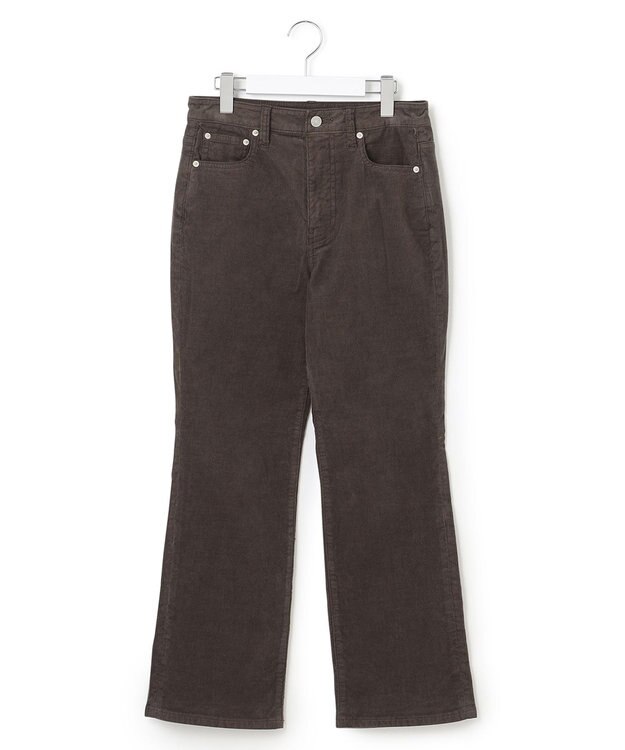 23区 【SLOW】ストレッチ コーデュロイ ストレート フレア パンツ ブラウン系