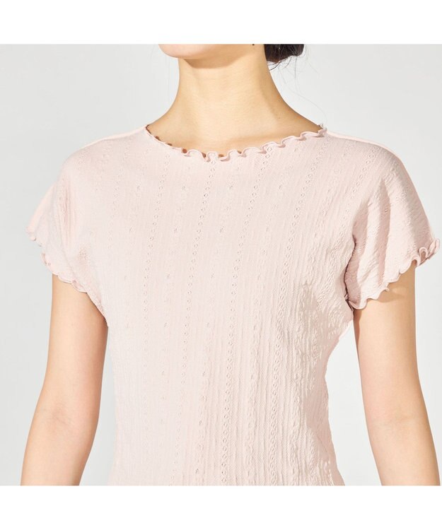 Chacott 【ノーソーイングニット】メロウコンパクトニットTシャツ グレイッシュローズ