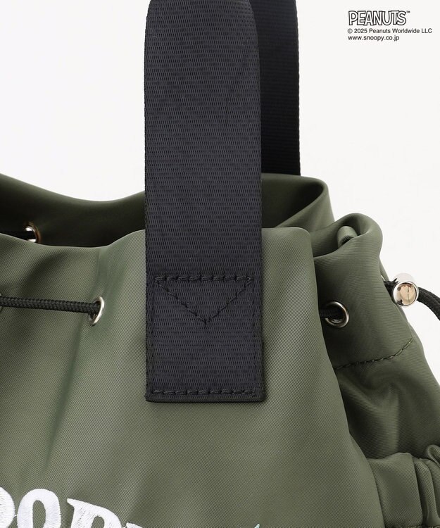 Y'SACCS SNOOPYデザイン 2way巾着トート(クッキー） カーキ