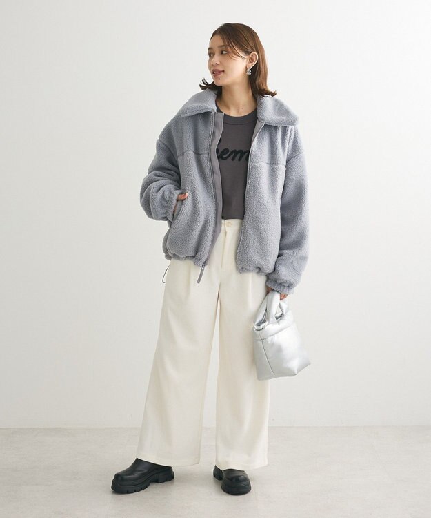 Green Parks コーデュロイワイドパンツ Off White