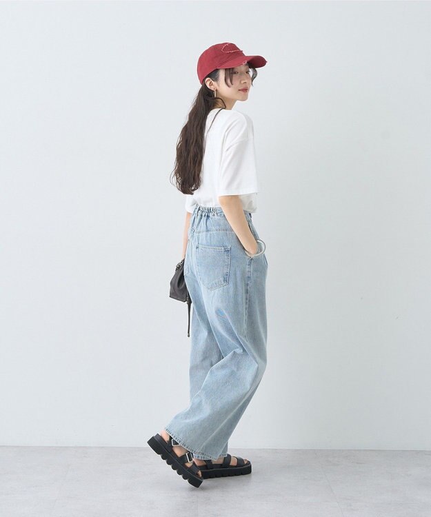 earth music&ecology 【接触冷感】アソートプリントレギュラースリットＴｅｅ Off White