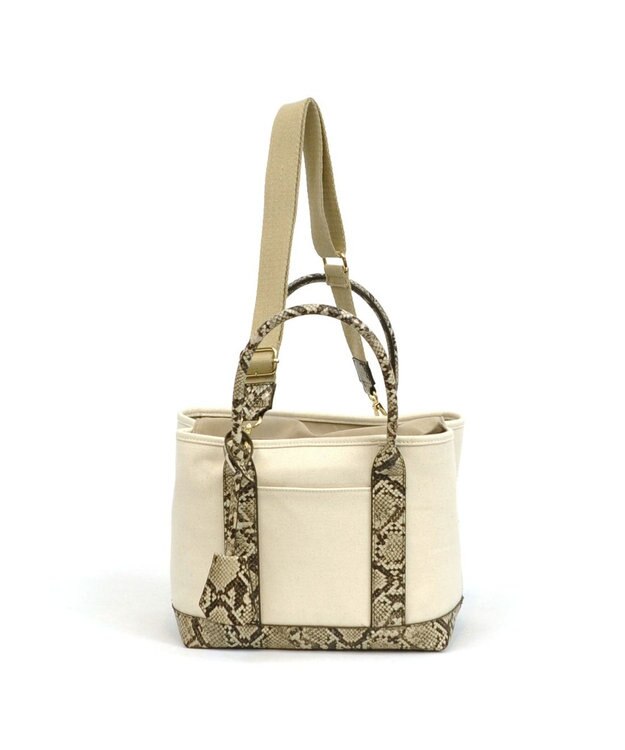 UNBILLION cachecache ショルダー付きパーテーションキャンバストート パイソン