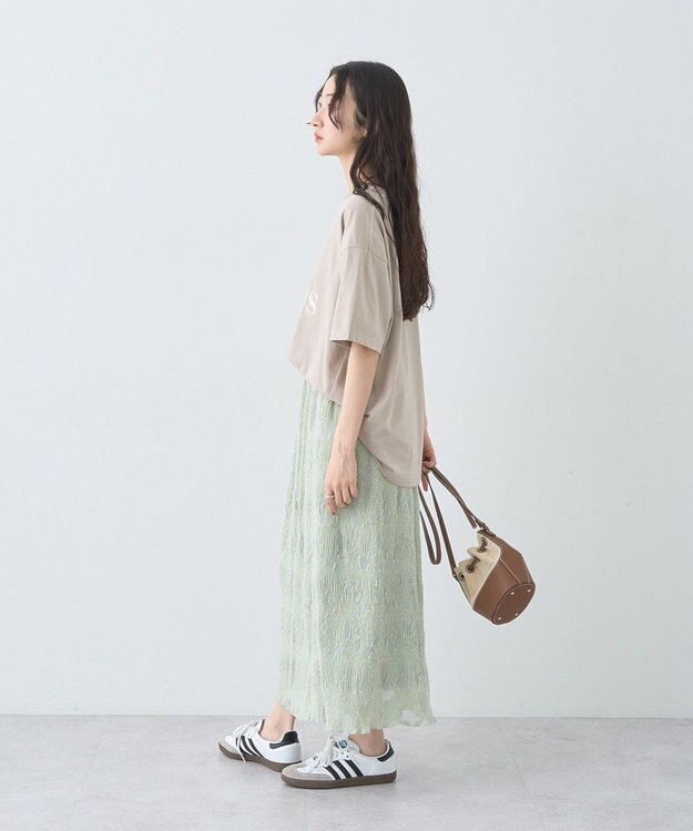 earth music&ecology 【接触冷感】アソートプリントレギュラースリットＴｅｅ Beige