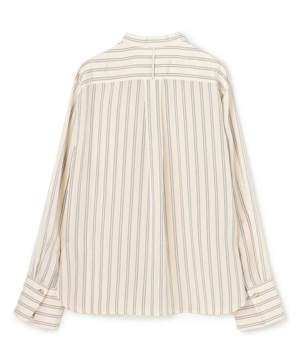 BEIGE， BOWEN / メタル釦ストライプシャツ Ecru Stripes