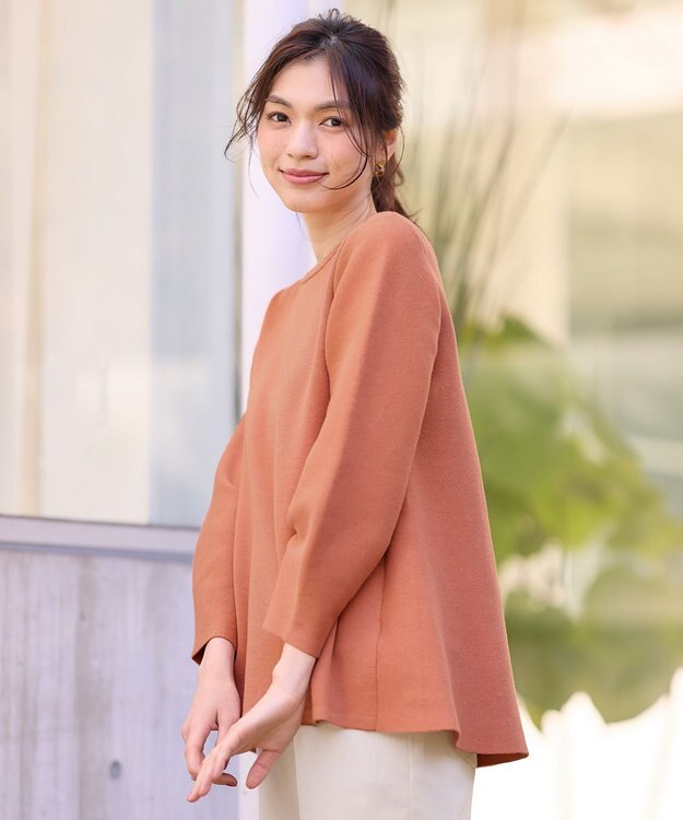 ANY ミラノリブチュニック丈ニット コーラル