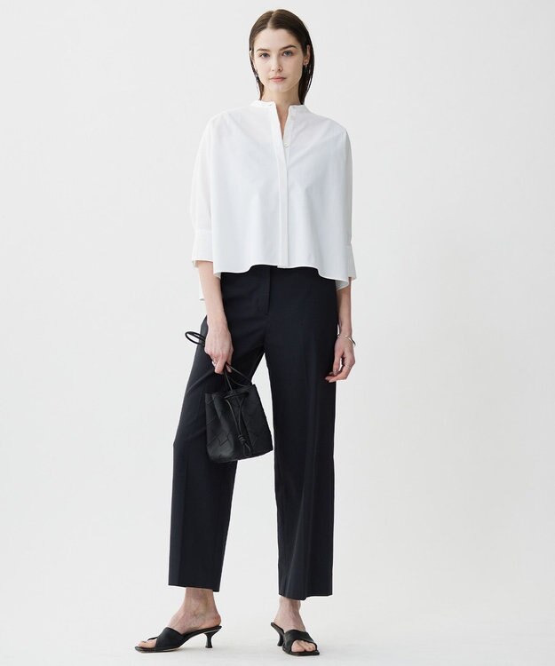 ICB 【接触冷感・UVカット・透け防止・吸水速乾・洗える】 シェルタリングドライオックス ワイドパンツ ブラック系