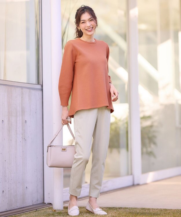 ANY ミラノリブチュニック丈ニット コーラル