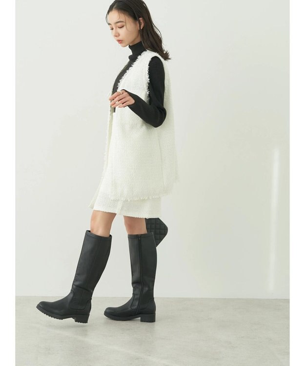 earth music&ecology ツイードジレ Ivory