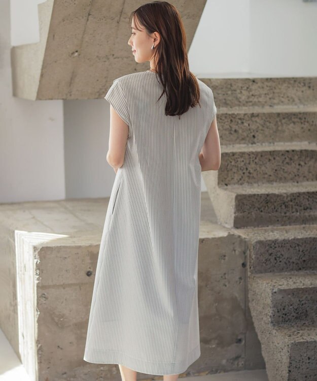 組曲 【先行予約】ソフトサッカー ワンピース エクリュ×ネイビーストライプ系1