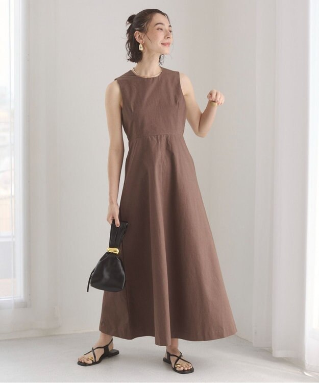 WEGO 【ANGIE VINTAGE】バックオープンノースリーブワンピース ダークブラウン