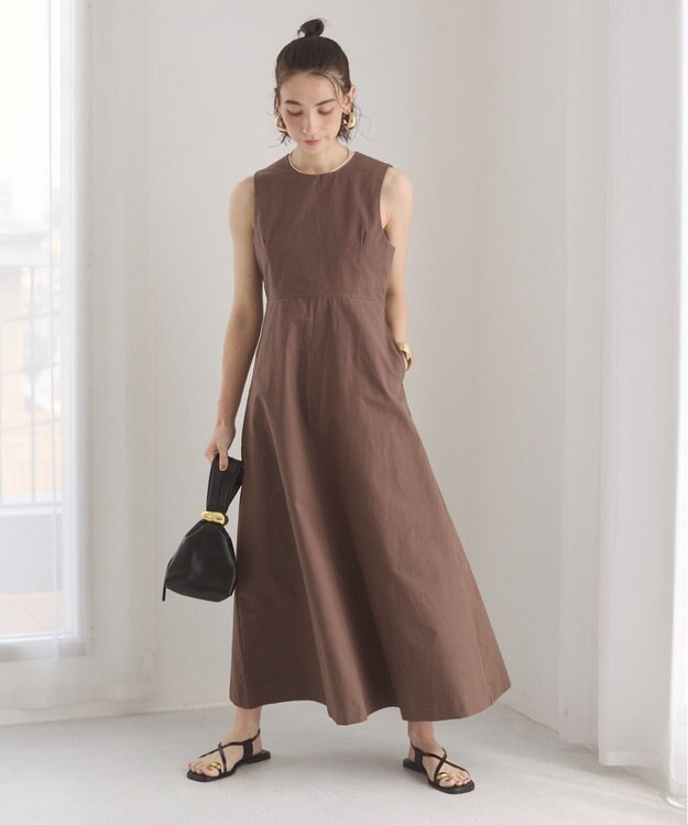 WEGO 【ANGIE VINTAGE】バックオープンノースリーブワンピース ダークブラウン