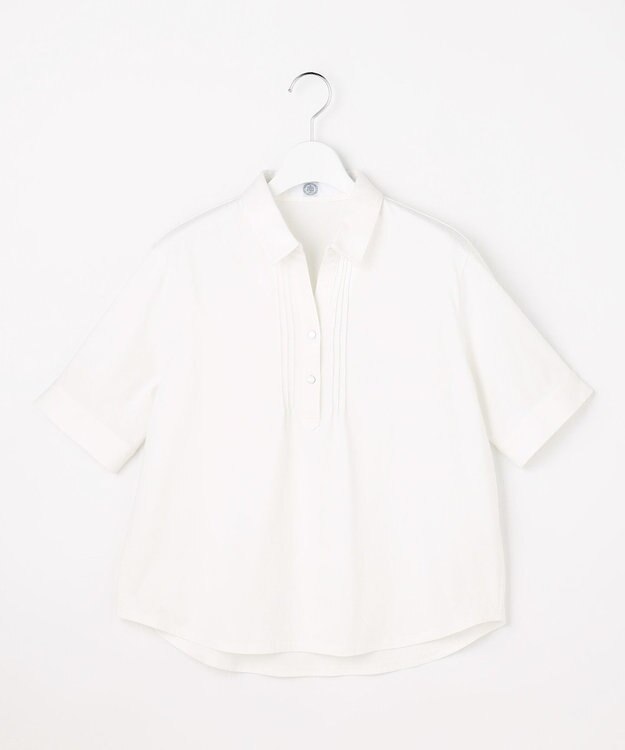 J.PRESS LADIES ドライコットン ポロ カットソー ホワイト系