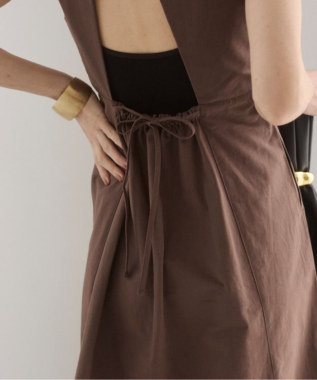 WEGO 【ANGIE VINTAGE】バックオープンノースリーブワンピース ダークブラウン