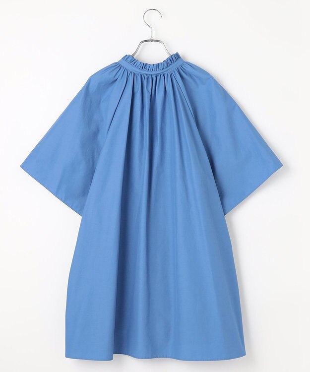 #Newans 【ANSWER for 骨格ナチュラル】ギャザーネックフレアスリーブチュニック ブルー系