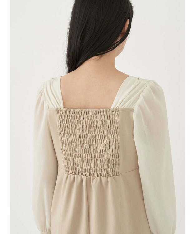 earth music&ecology ショルダードッキングワンピース Beige