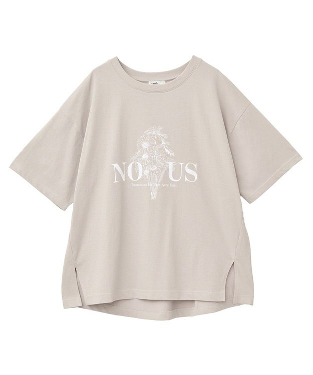 earth music&ecology 【接触冷感】アソートプリントレギュラースリットＴｅｅ Beige