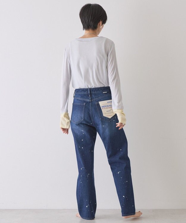 AMERICAN HOLIC ルーズストレートペイントデニム Indigo
