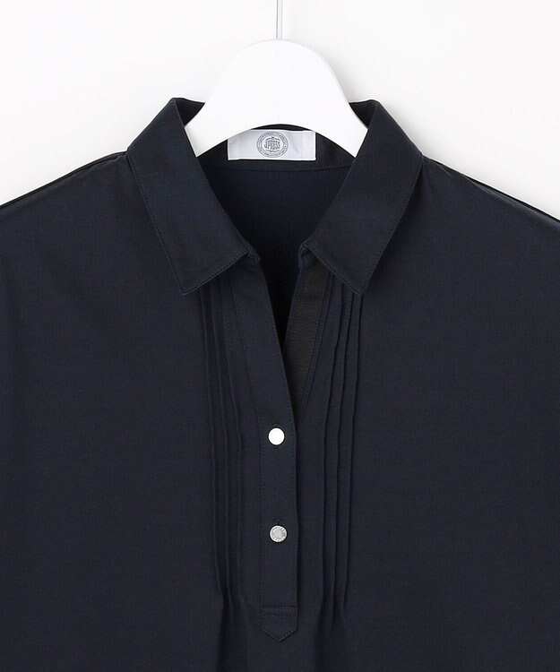 J.PRESS LADIES ドライコットン ポロ カットソー ネイビー系