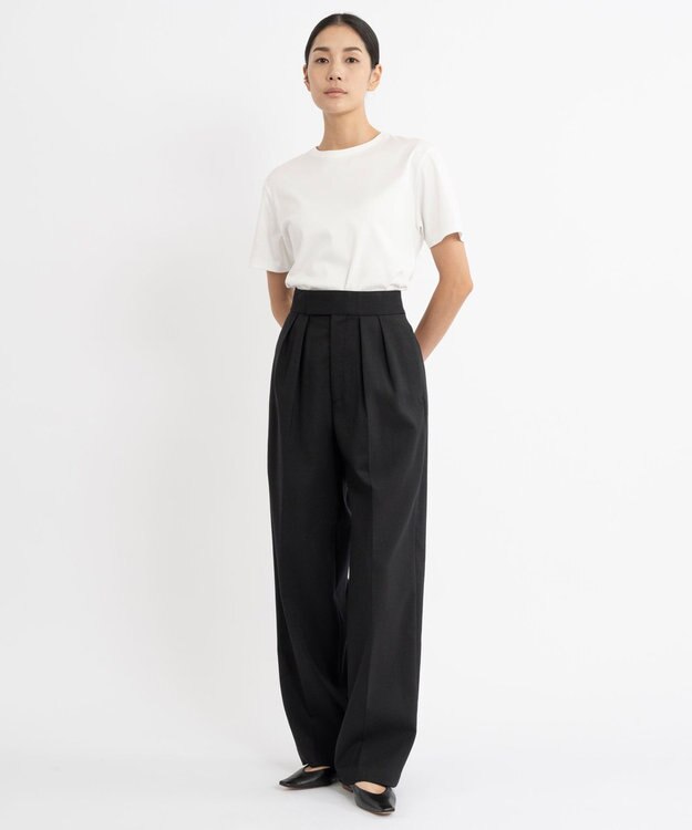 23区 【エステータ】スーピマコットン プレミアムジャージー 半袖Tシャツ ホワイト系