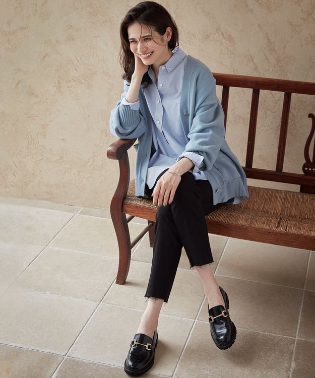 23区 【SLOW/一部店舗限定】ハイバルコットンブレンド カーディガン スカイブルー系