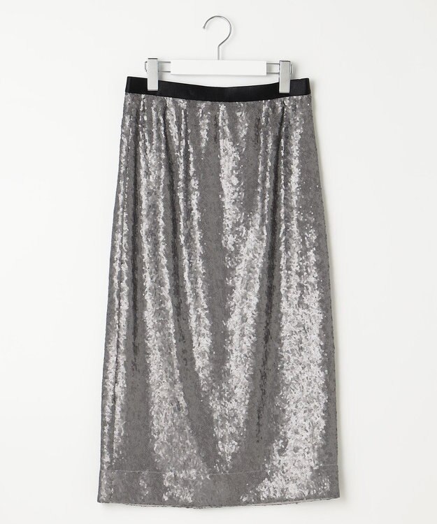 23区 【エステータ】シークインジャージー スカート シルバー系