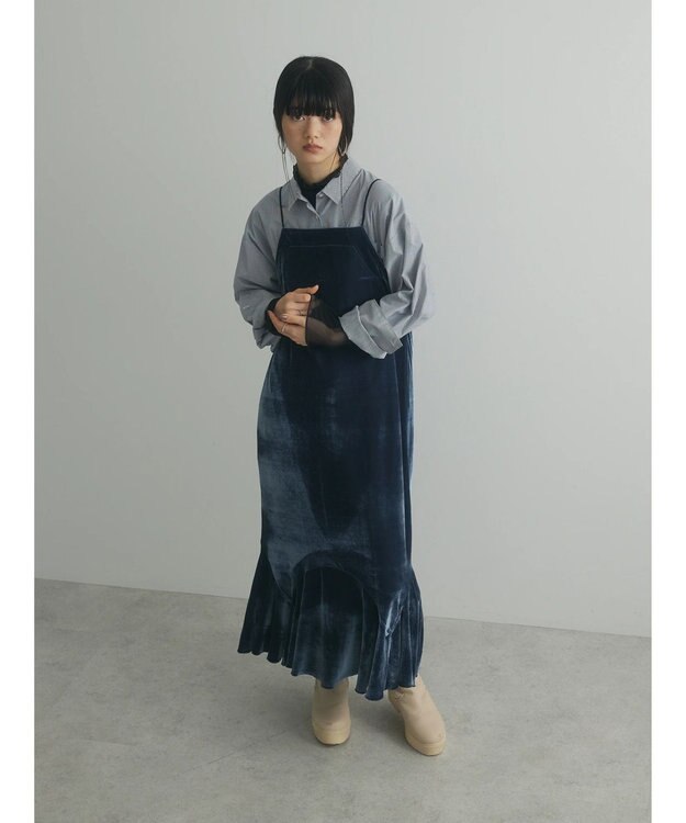 Green Parks armonia．ベロアキャミワンピース Blue