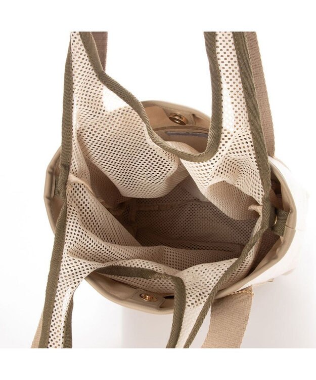 UNBILLION cachecache メッシュエコバッグ付きキャンバステープトート オーク