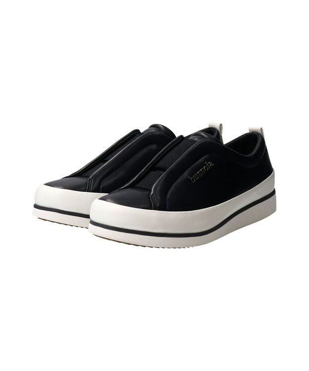 INTER-CHAUSSURES 【BUSSOLA】撥水フラットスリッポンスニーカー ブラック