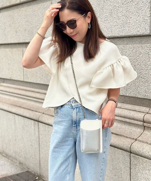 LA BAGAGERIE 【インスタグラマー Chiyoさん×LA BAGAGERIE】チェーンスマホショルダー ホワイト