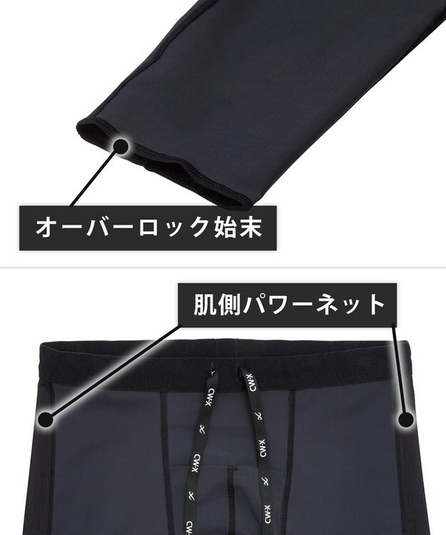 CW-X 【MEN】　スポーツタイツ エキスパートモデル　股関節・ひざサポート　ひざの負荷を軽減　前開き　ロング　/ワコール　HXO419 ブラック