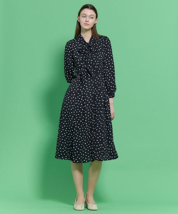 TOCCA 【八木アリサさん着用】【消臭】PROMISE RIBBON ROSETTE ドット柄ドレス ブラック系5