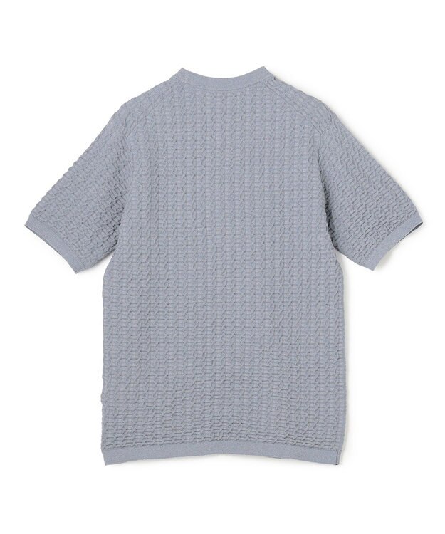 JOSEPH HOMME ドライコットンリンクス　半袖クルーネックニット スカイブルー系