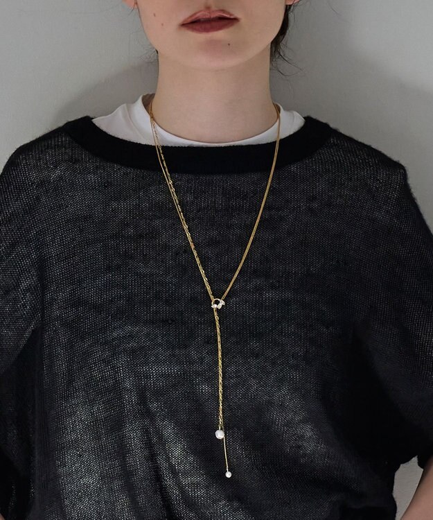 Phoebe 【長さ調整可能】Y字ネックレス/2wayアレンジパールラリエットネックレス ゴールド ゴールド